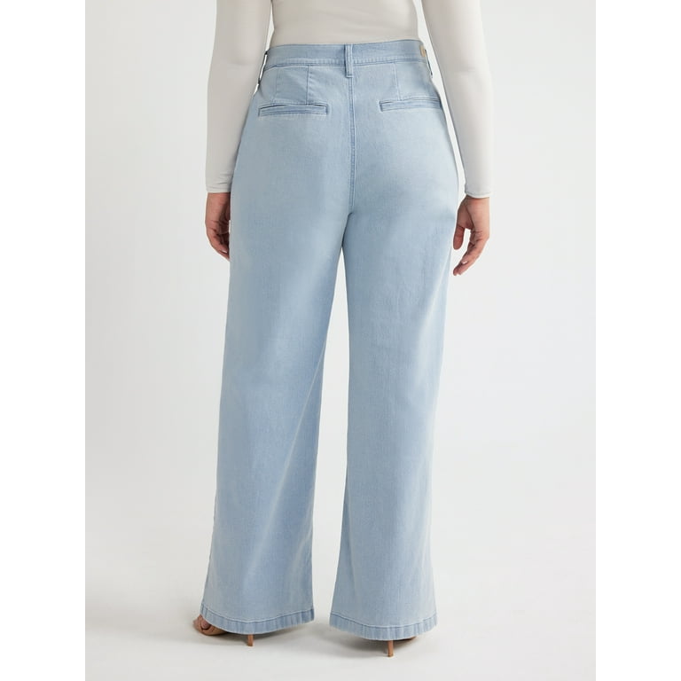 Sofia Jeans Women's Plus Size Diana Palazzo Super High Rise Seamed Jeans,  32.5 Inseam, Sizes 14W-28W 