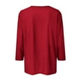 thumbnail image 5 of 3/4 Sleeve Button Down Cardigan Shirts Lightweight Casual Jacket for Women Fall Spring Thin Outerwear Tops (2XL, Red), 5 of 5