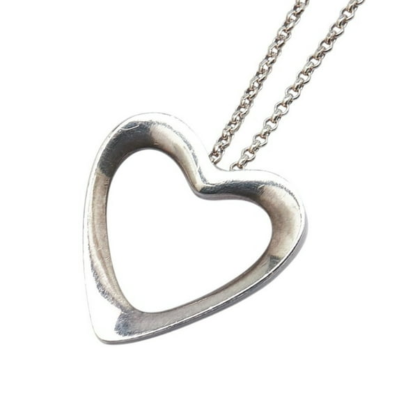 Pre-Owned Georg Jensen 2014 Artist Heart Open Necklace SV925 Silver Women's