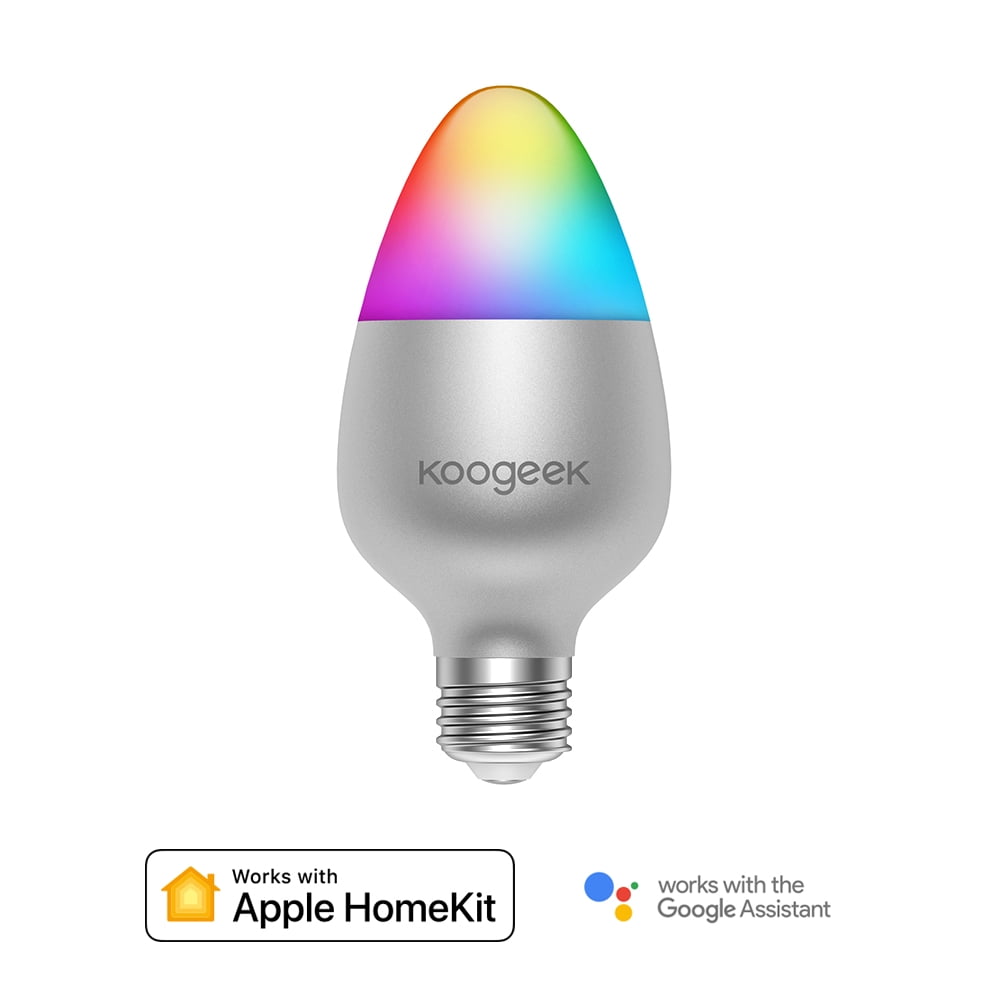 Smart Light Bulb RGB Light Bulb Koogeek Color Changing Dimmable Wi-Fi LED Light Bulbs Compatible with Alexa Apple HomeKit and Google Assistant Voice Control 16 Million Colors E26 8W 