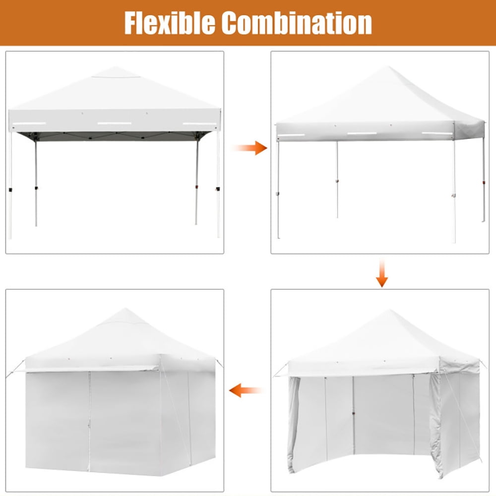 Aimee Lii 10 x 10 Feet Pop-up Gazebo with 5 Removable Zippered Sidewalls and Extended Awning, Backyard Canopy Gazebo, White Aimee Lii 10 x 10 Feet Pop-up Gazebo with 5 Removable Zippered Sidewalls and Extended Awning, Backyard Canopy Gazebo, White