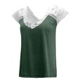 thumbnail image 5 of Summer Plus Size Tops for Womens 2025 Fashion V-Neck Short Sleeve Lace Tops T-Shirt Tees Loose Short Blouse, 5 of 5