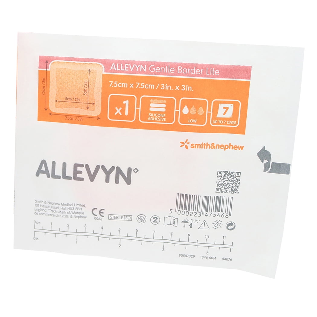 Allevyn Gentle Border Lite Foam Dressing 3" X 3" - Box of 10 - 3 Boxes