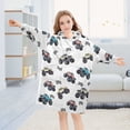 thumbnail image 5 of joogoo Blanket Hoodie for Car Trucks Cartoon Checkered Flag Oversize Sweatshirt 3-14 YR L, 5 of 7