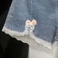thumbnail image 5 of QSXADF Girls Denim Shorts Jeans Shorts Girls Casual Denim Shorts Denim Elastic Waist Summer Comfortable Kids Shorts, 5 of 5