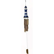 Nautical Hand Carved Bamboo Wood Light House Wind Chime Lighthouse