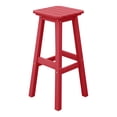 thumbnail image 2 of Costaelm Paradise 29" Outdoor Patio HDPE Square Backless Bar Stool, Red, 2 of 8