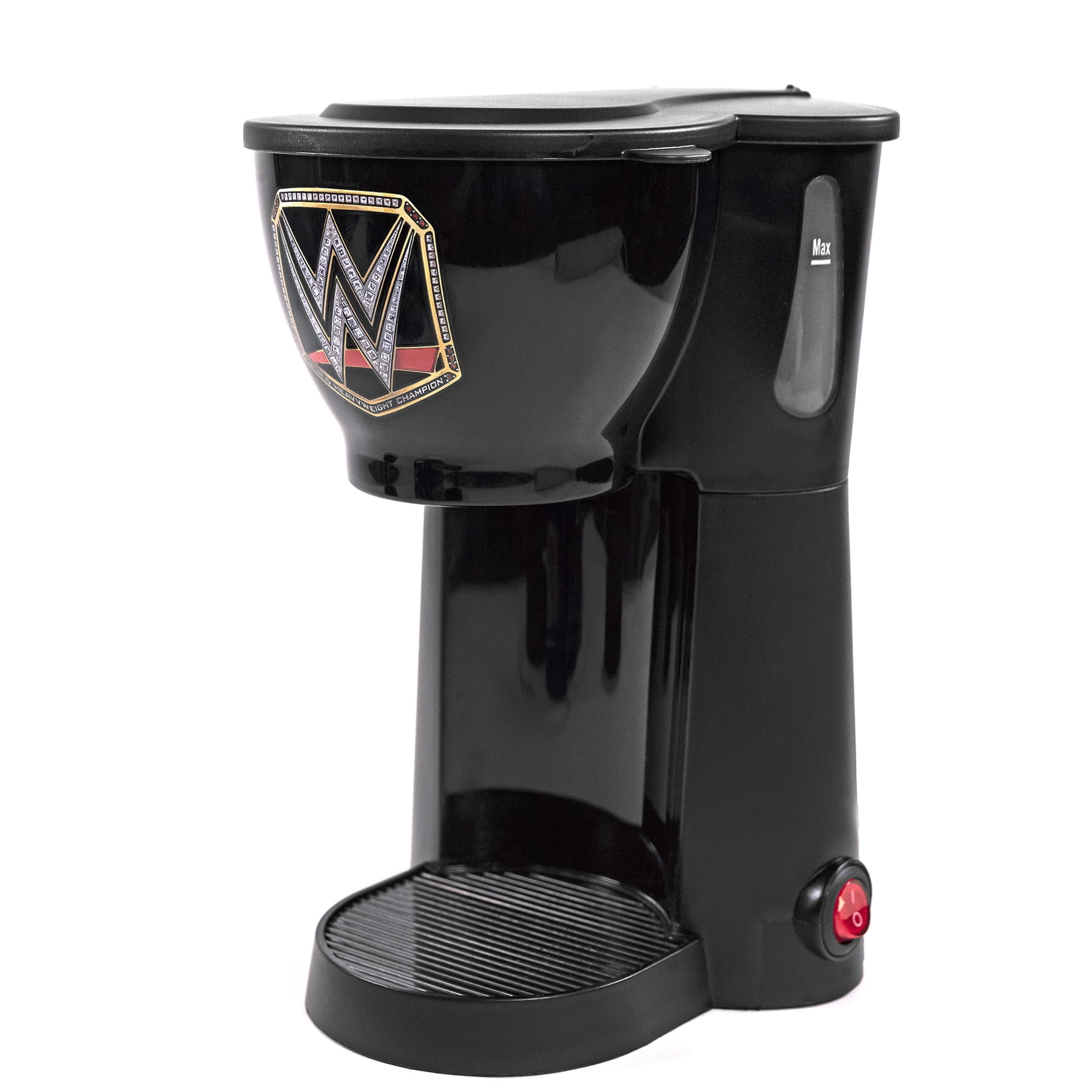 Uncanny Brands WWE Single Cup Coffee Maker Gift Set with 2 Mugs - Caffeinate Like A Champion