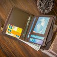 thumbnail image 2 of Men's Leather RFID Blocking Slim Wallet with 10 Credit Cards, 2 Bill Compartments, ID Window & Coin Pocket Minimalist Wallet - Brown, 2 of 5