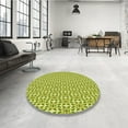 thumbnail image 3 of Ahgly Company Indoor Round Patterned Bold Yellow Area Rugs, 5' Round, 3 of 6