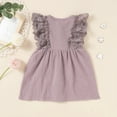 thumbnail image 4 of Odeerbi Girls Dress Baby Girls Clothes Toddler Outfits Lace Sleeveless Bow Cotton Comfortable Cute Kids Dress Purple, 4 of 9