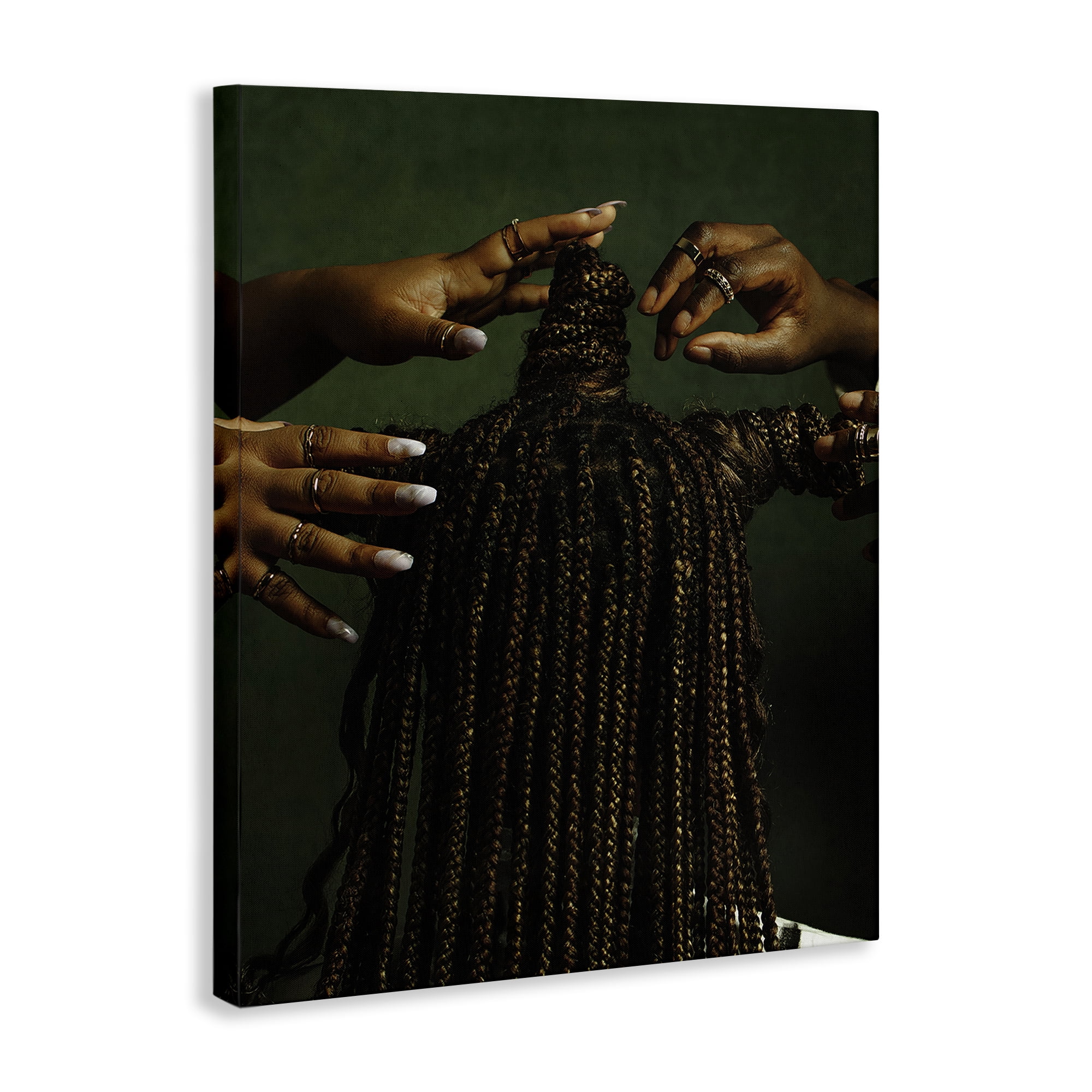 Stupell Industries Women Braiding Hair People Photography Wrapped Canvas Art Print Wall Art, 24 x 30