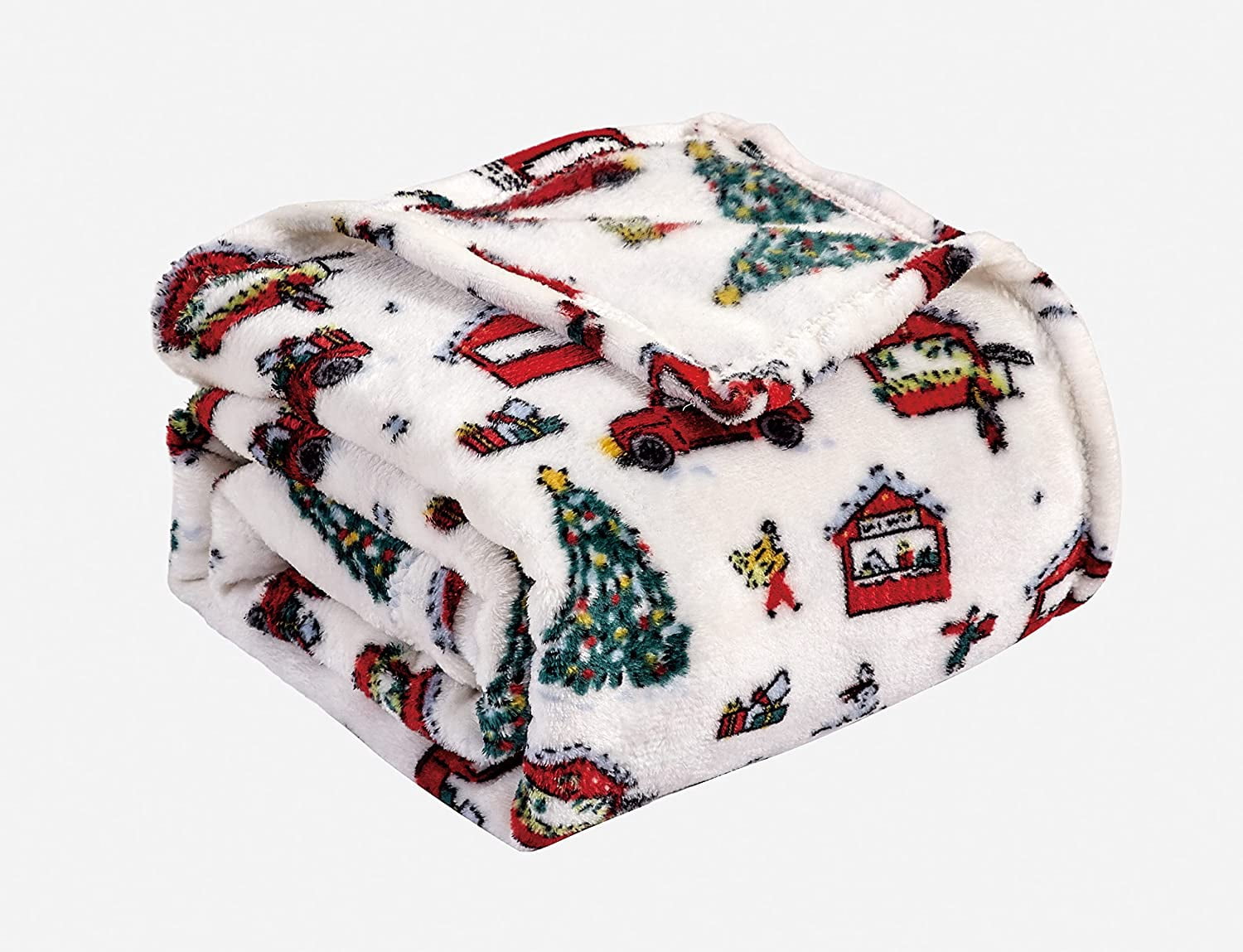 Plazatex Celebrating Christmas Micro plush Decorative All Season Multi Color 50" X 60" Throw Blanket