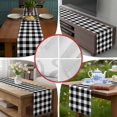 thumbnail image 6 of Black White Plaid Table Runner 108 Inches Long,Gradient Geometric Buffalo Checkered Cotton Linen Table Runners Dresser Scarves,Decorative Tabletop Scarf Furniture Cover for Home Dinner Party 13"x108", 6 of 8