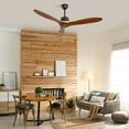 DingLiLighting 52" Wood Ceiling Fan No light with Remote 3Blade Modern