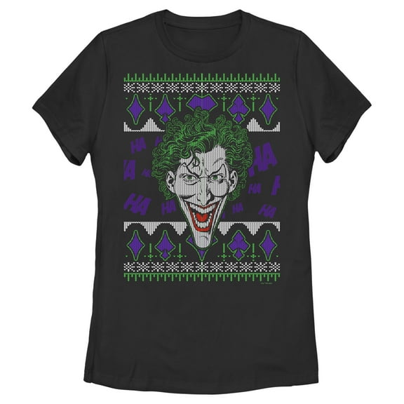 Women's Batman Joker Sweater  Graphic Tee Black Large