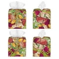thumbnail image 2 of Goofa Colored Large Mushrooms and Leaves Tissue Box Cover PVC Leather Tissue Holder Square Facial Tissue Case Facial Paper Organizer Dispenser for Bathroom, Vanity Countertop, 2 of 8