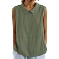 thumbnail image 2 of Loose Tank Tops for Women Women's Summer Collared Sleeveless Casual Blouse Tank Womens Camisole Army Green L, 2 of 7
