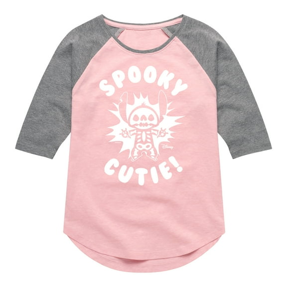 Lilo & Stitch - Spooky Cutie - Toddler And Youth Girls Raglan Graphic T-Shirt