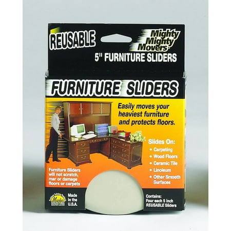 Furniture Sliders, Reusable, Beige, 4/Pack