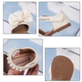 thumbnail image 5 of Xfvqtps Girls Mary Jane Shoes Flats Soft Sole Ballet Bow Detail Pearl Hook and Loop Strap Princess Shoes for Spring Summer Casual Outfit, 5 of 9