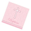 18 Count Baptism Lunch Napkins, Faith Pink