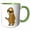 Green/White, variant on 3drose, Funny Cute Funky Hip Sloth Cartoon, 15oz Mug