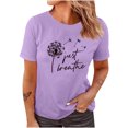 thumbnail image 1 of Camiseta de manga corta suelta con cuello redondo y estampado informal a la moda para mujer Fridja  hjk4625, 1 of 4