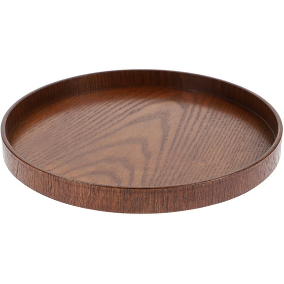 AURARMLET Wood Serving Platter Round Wood Food Serving Households Wedding Banquet 1Pack