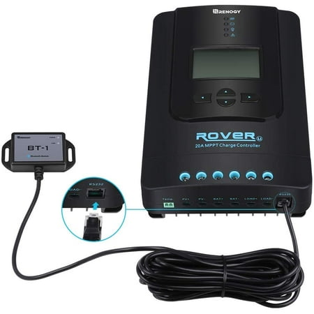 UPC: 0816360026754 | Renogy Advanced Rover Li 20 Amp 12V/24V DC Input MPPT Solar Charge Controller with Bluetooth and LCD screen  20Amp-BT  and multiple LED indicators
