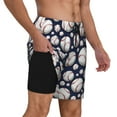 thumbnail image 2 of Kdxio Cute Basebal Print Men's Swim Trunks with Compression Liner 7 Inch Inseam Quick Dry Swim Shorts, 2 of 7