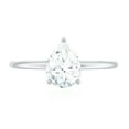 thumbnail image 4 of Rosec Jewels Moissanite Solitaire Engagement Ring 1 Carat - 6X8 mm Moissanite Teardrop Ring - D-VS1 Grade Certified, 18K White Gold, US 10.50, 4 of 8