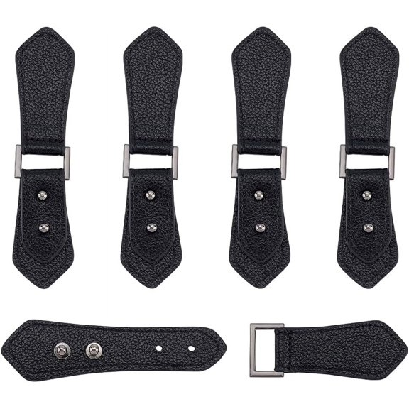 5Sets PU Leather Cloak Clasp Metal Coats Buckle Clips Duffle Jacket Buckle Replacement Toggle Buckles for DIY Crafts