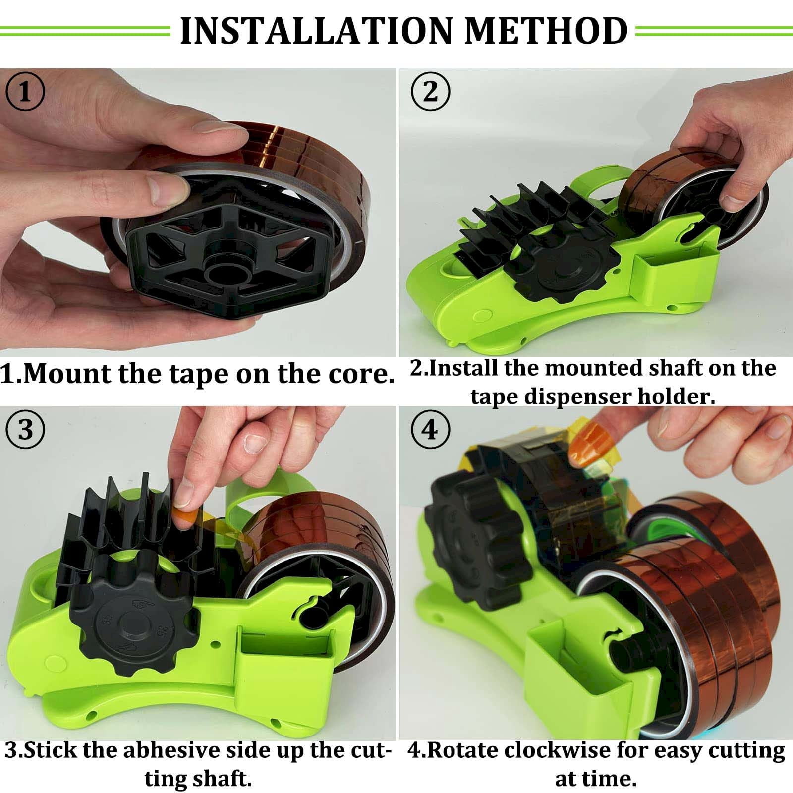 Goowood Heat Tape Dispenser for Sublimation Semi-Automatic Multiple Roll Cutter for Heat Transfer Masking Tape with 1 and 3 Inch Roller Core