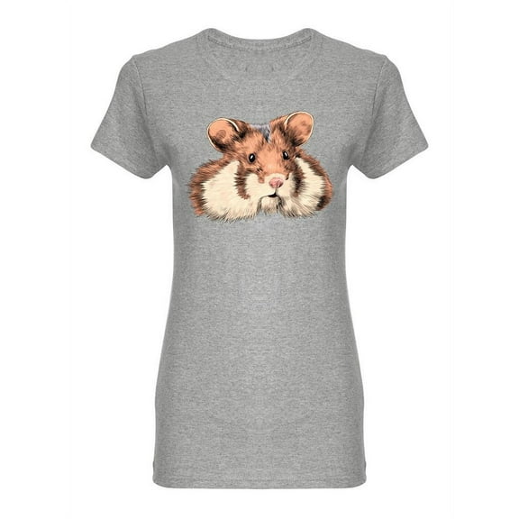 Hamster With Big Cheeks Shaped T-Shirt Women -Image by Shutterstock, Female Large