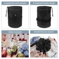 thumbnail image 3 of PhooArto Large Barrel Drawstring Makeup Bag, Musical with Melody and Flower Travel Cosmetic Bag Portable Make Up Organizer Bag, 3 of 6
