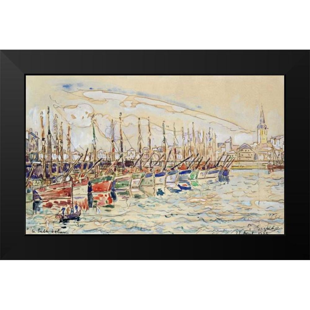 Signac, Paul 14x10 Black Modern Framed Museum Art Print Titled - Les Sable DOlonne
