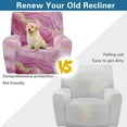 thumbnail image 3 of SCRAWLGOD Marble Print Golden Pink Recliner Slipcovers 4-Pieces Lazyboy Recliner Cover Recliner Couch Coverswith Storage Pocket Furniture Protector for Living Room, 3 of 7