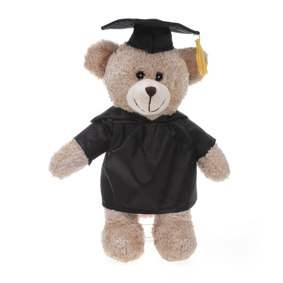 Made by Aliens Personalized Short Pile Bear Stuffed Animal Plush Toy – Perfect Gift for Graduation Name or Your School Logo on Gown, Best for Any Grad School Kids 12 Inches