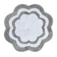 thumbnail image 5 of Sherry Kline  32" Scalloped Edge Round Bathmat Two Tone Color Taupe/White Center, 5 of 5