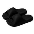 thumbnail image 2 of Wovix Summer Slipper For Women Trendy Comfy House Shoes Open Toe Basic Lightweight Slides Shoes Dorm Plaid Footwear Indoor Outdoor Shoes Black 36, 2 of 4