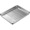 thumbnail image 1 of Stainless Steel Roasting Pan with Grill Rack, Universal Oven Safe Non-Stick Roaster Tray for Chicken Wings Pastry Seafood, 1 of 4