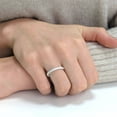 thumbnail image 5 of Silverly Women's 925 Sterling Silver Cubic Zirconia Pave Round Cut Brilliant Full Eternity Ring, 5 of 6