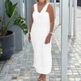 thumbnail image 1 of Fankiway Robe d'Été Sans Manches à Col en V pour Femmes, Robe Décontractée Ample, Robes de Plage Grande Taille, Robes de Plage pour Femmes, 1 of 6