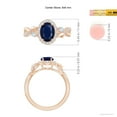 thumbnail image 5 of ANGARA Natural 1.55 Ct Oval Sapphire Twisted Vine Ring with Diamond Halo in 14K Rose Gold for Women (Size-8x6mm) | September Birthstone, Anniversary, Jewelry Gift for Women | Natural Sapphire Ring, 5 of 10