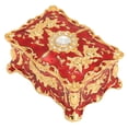 thumbnail image 1 of Vintage Jewelry Box, Metal Enamel Small Jewelry Box Gold Floral Pattern Exquisite For Necklace ANGGREK HC1214, 1 of 8