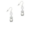 thumbnail image 2 of Delight Jewelry Silvertone 3-D Imitation Pearl & Clear Crystal Owl Silvertone Leaf French Earrings, 2 of 5
