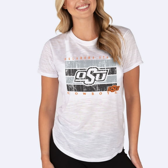 Women's Concepts Sport  White Oklahoma State Cowboys Infuse Lightweight Slub Knit Top
