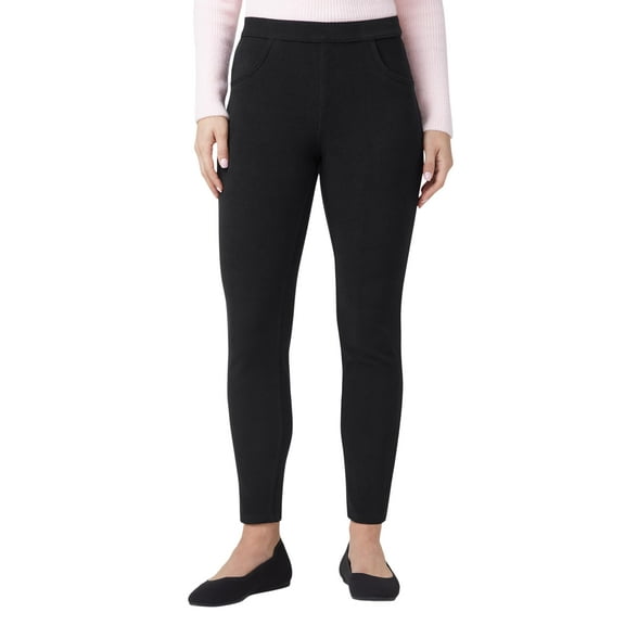 HUE Women's Soft Twill Jean Style Leggings Black Small