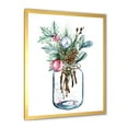 thumbnail image 2 of Designart 'Merry Christmas Bouquet In Transparant Jar' Traditional Framed Art Print, 2 of 4
